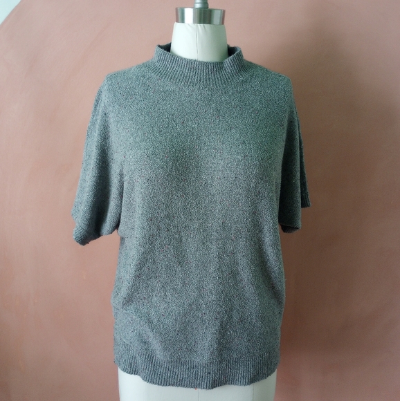 LOFT Outlet Batwing Oversized Pullover Sweater Top M Retro Beatnik Chic VLV - Picture 4 of 6